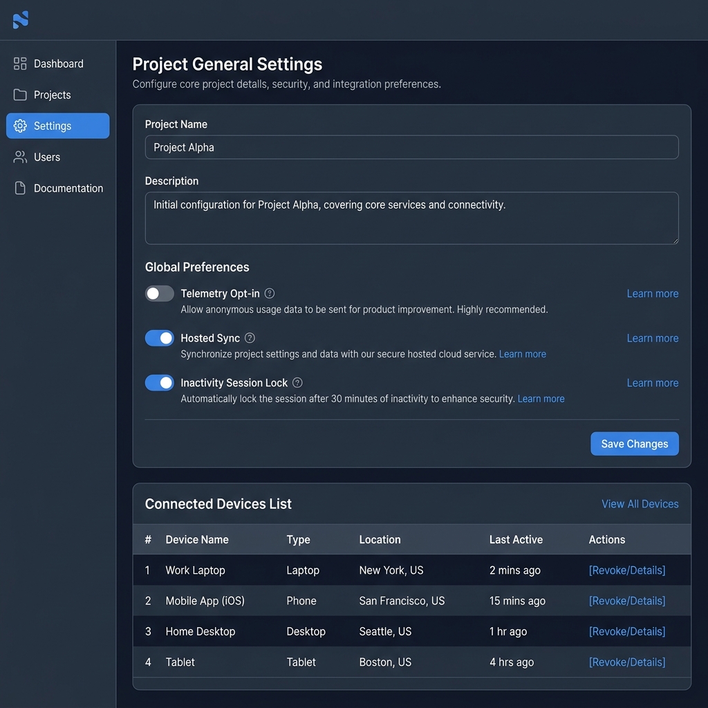 Project Settings UI