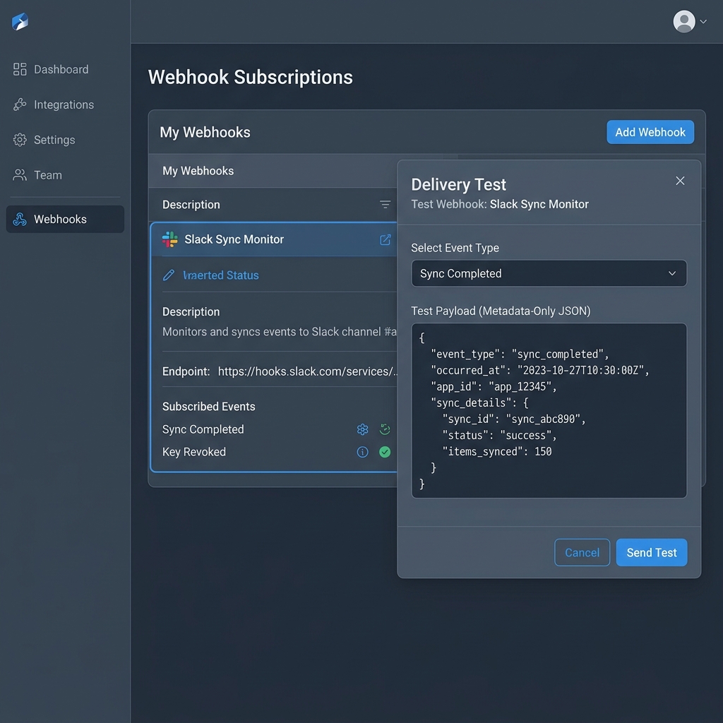Webhooks UI